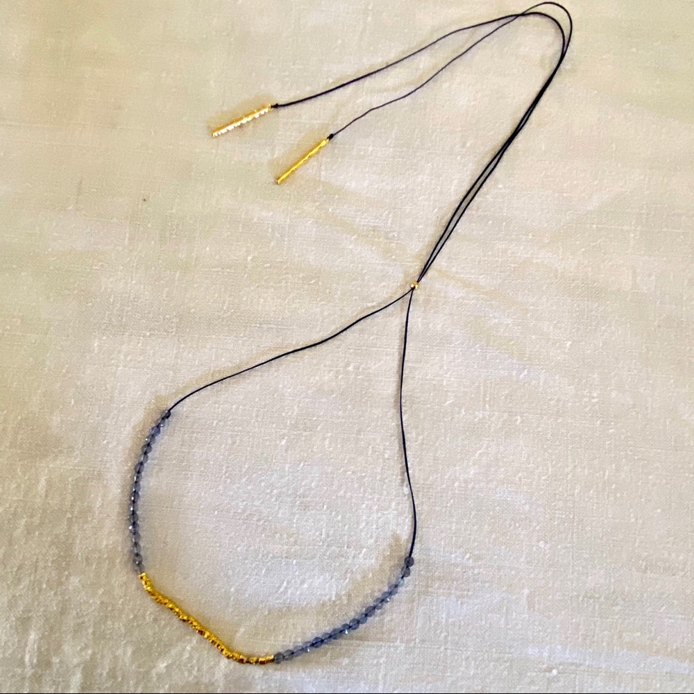 Gorjana Adjustable Iolite Convertible Choker Necklace Focus - Picture 4 of 11